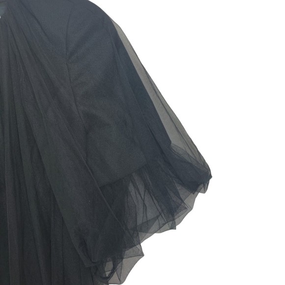 NWT Noir Kei Ninomiya Women's Black Tulle Overlay Wool Shift Dress Size Small - Picture 13 of 16